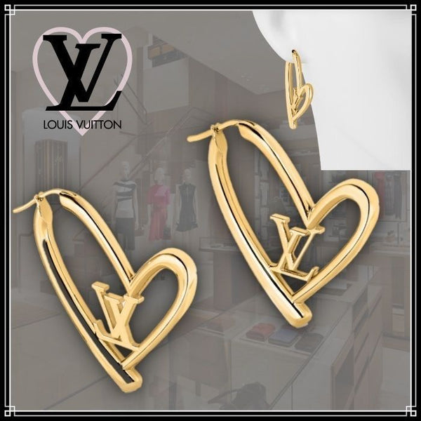 Fall In Love Heart Earrings  Gold