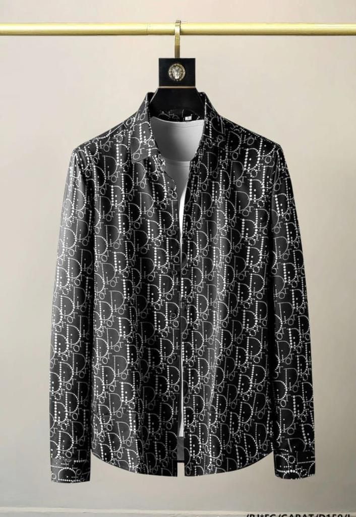 Luxury Logo Pattern Long-Sleeve Shirt