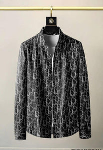 Luxury Logo Pattern Long-Sleeve Shirt