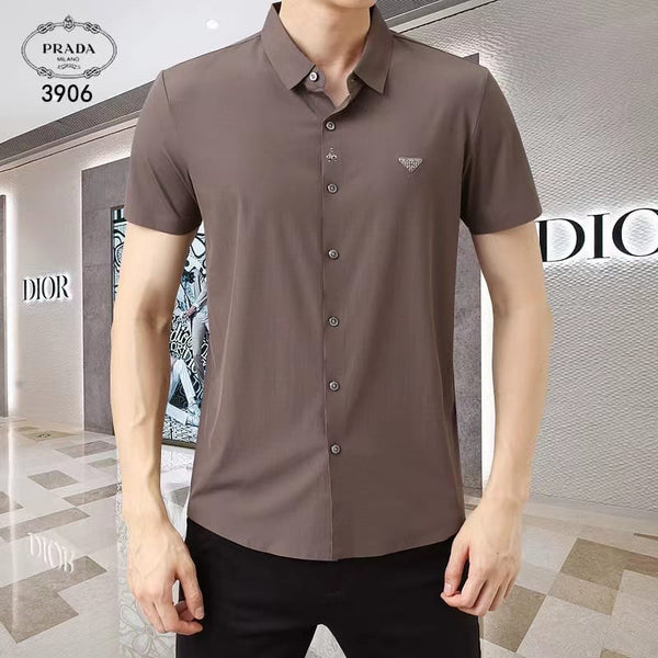 Trendy Initial Logo Half Sleeve Shirt