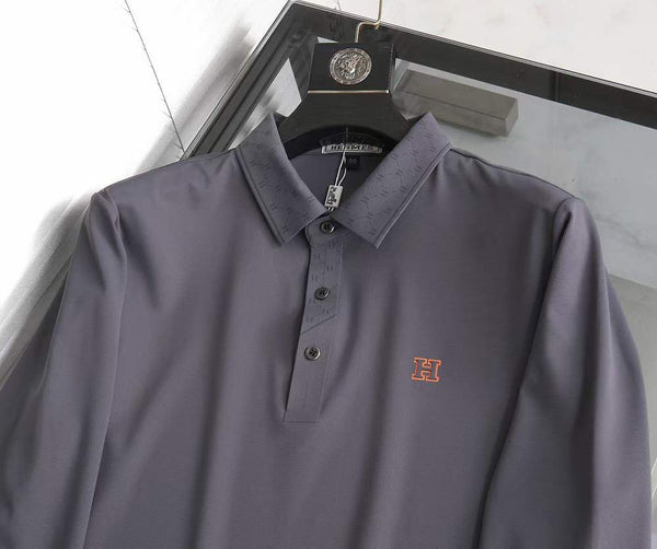 Premium Long Sleeve Polo T-shirt  with Embroidered Logo