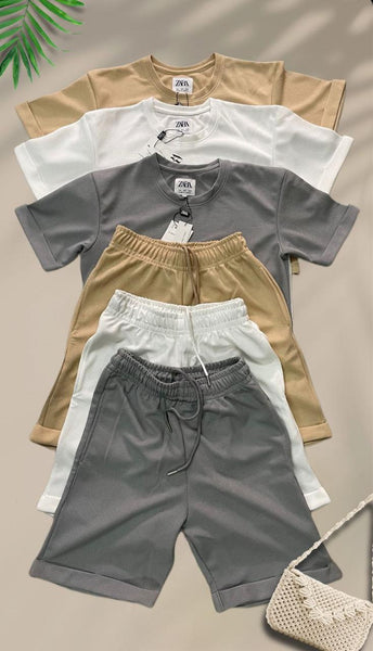 Latest  Solid Regular Fit Shorts and Tee