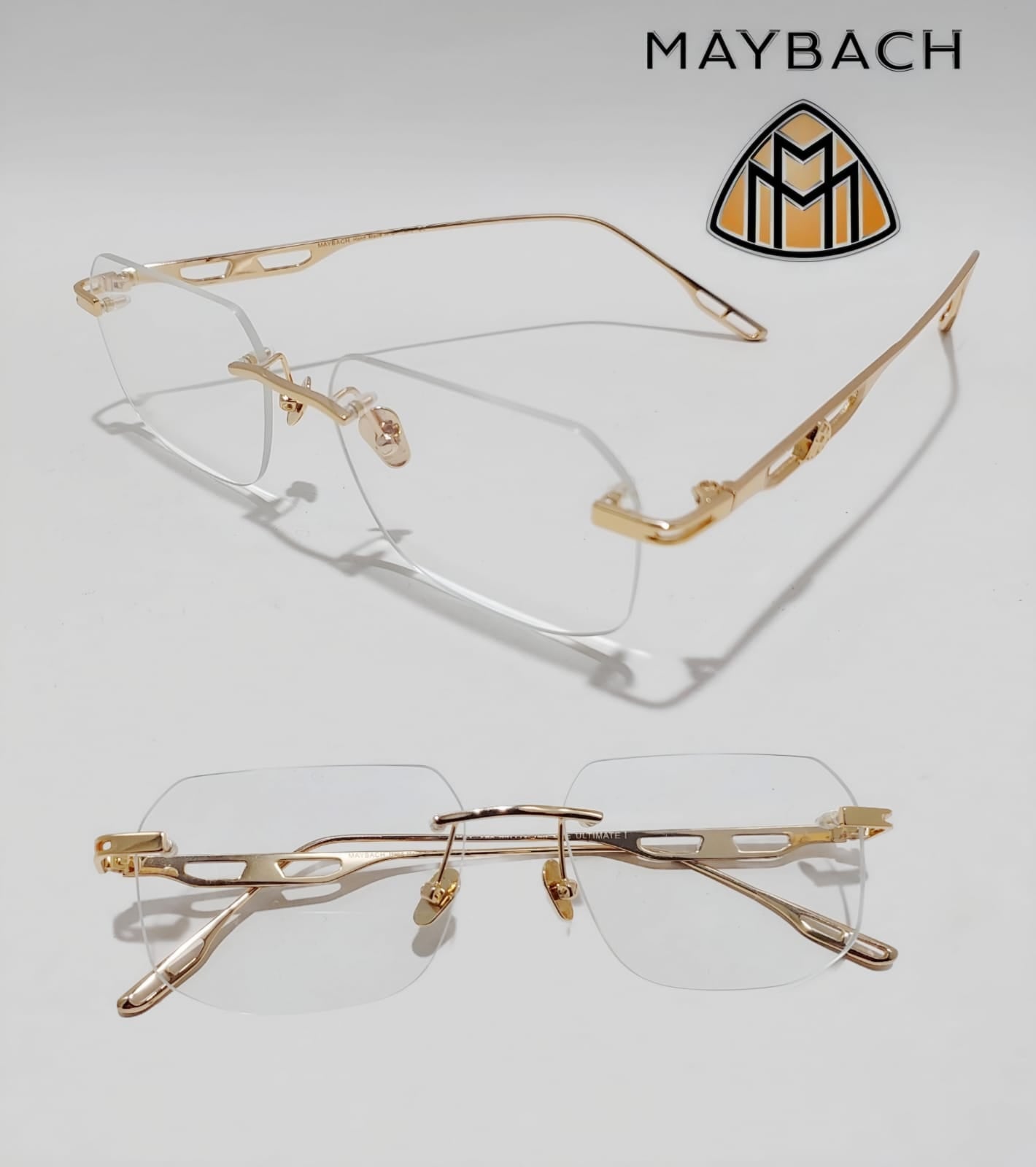 Eyewear Rimless Rectangle Optical Frame for Men