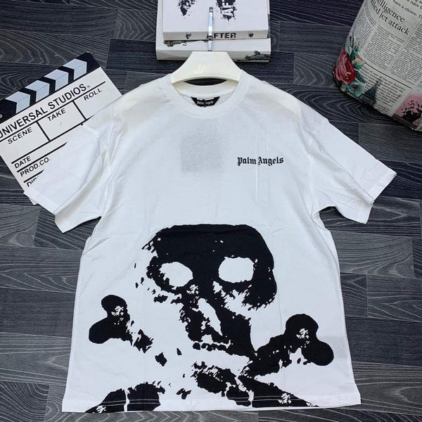 Luxury  Skull Motif  Round Neck T-shirt