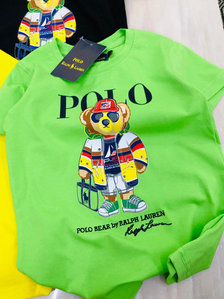 Kid's Branded Teddy Bear Pinted T-shirt