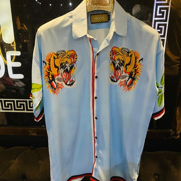 Premium Tiger Print Drop Shoulder Shirt