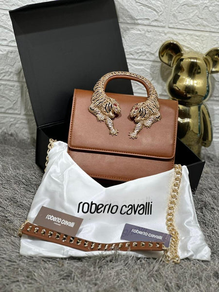 Tiger Handle  Crystal-Embellished Shoulder Bag