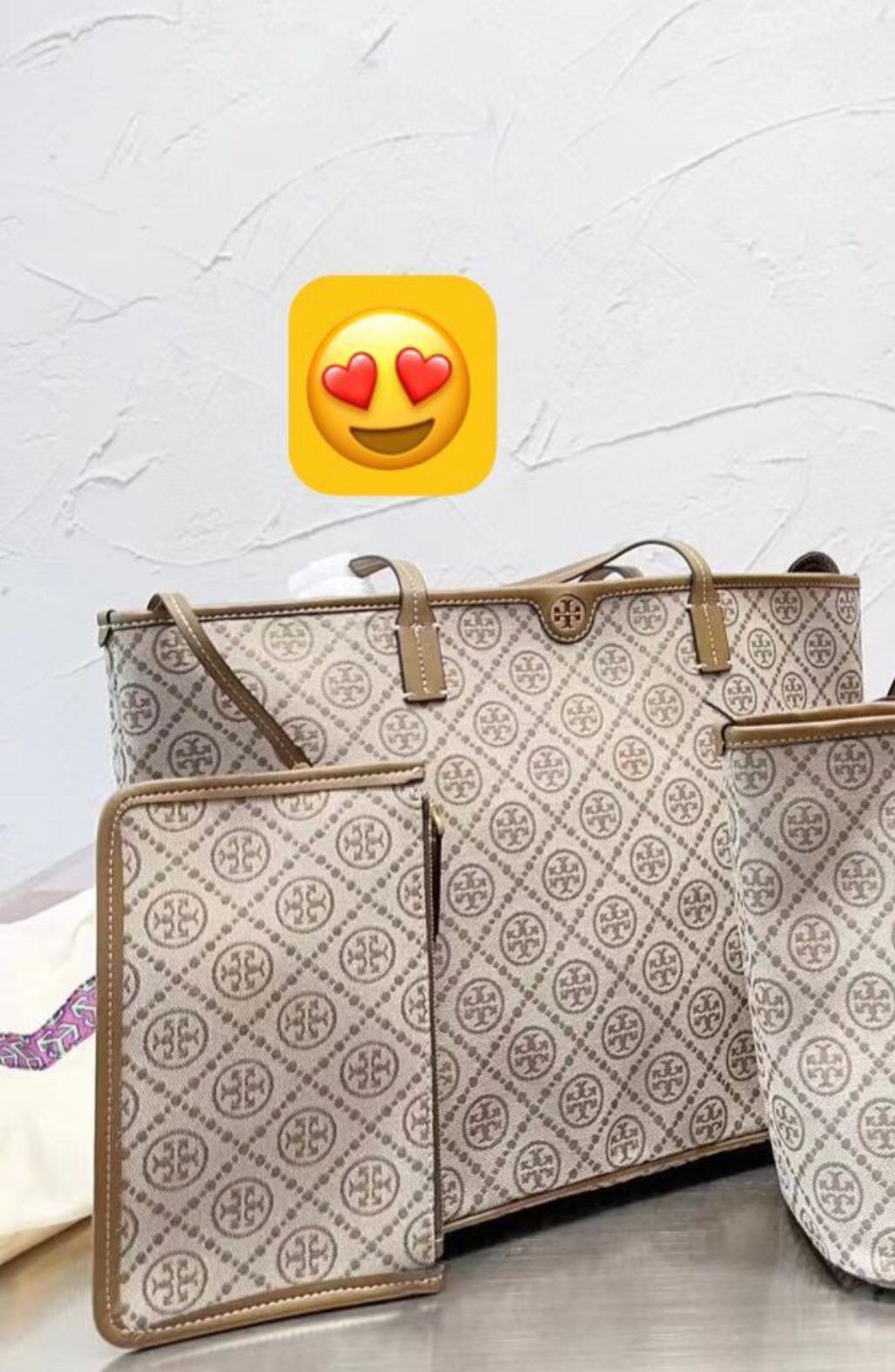 Premium T Monogram Jacquard Tote Bag