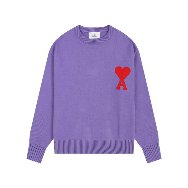 Premium Round Knit Heart Logo Sweater