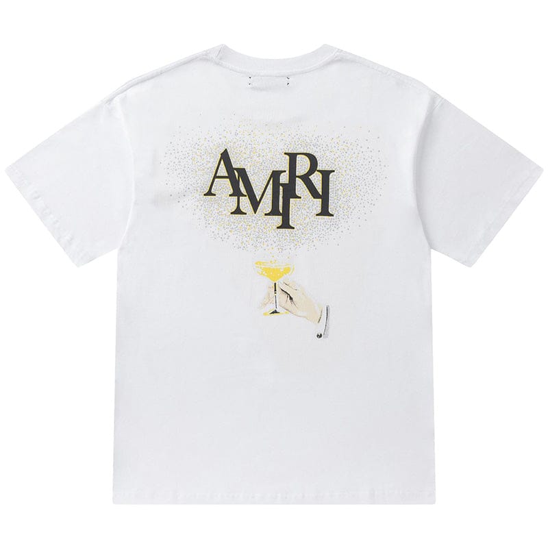 Luxury Champagne Crystal-Embellished T-shirt