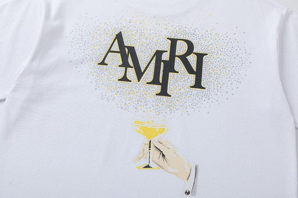 Luxury Champagne Crystal-Embellished T-shirt