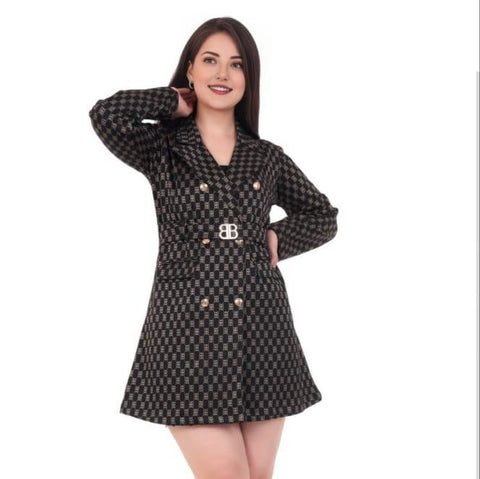 Women Luxurious Stylish Printed Logo Coat