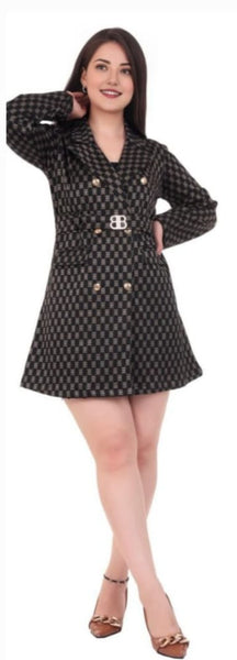 Women Luxurious Stylish Printed Logo Coat