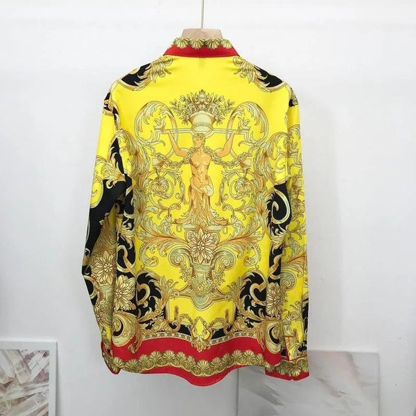 Luxury Branded Baroque Royal Yellow Shirt