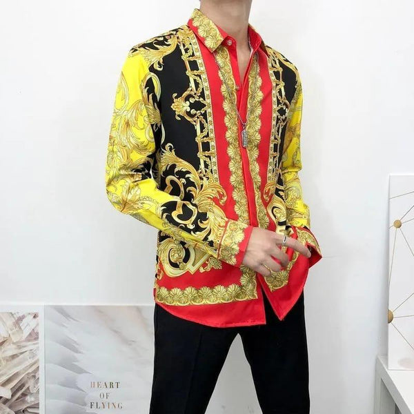 Luxury Branded Baroque Royal Yellow Shirt