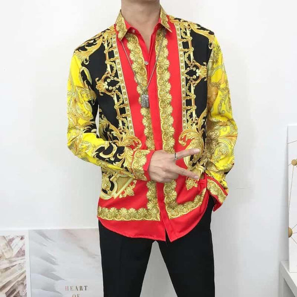 Luxury Branded Baroque Royal Yellow Shirt