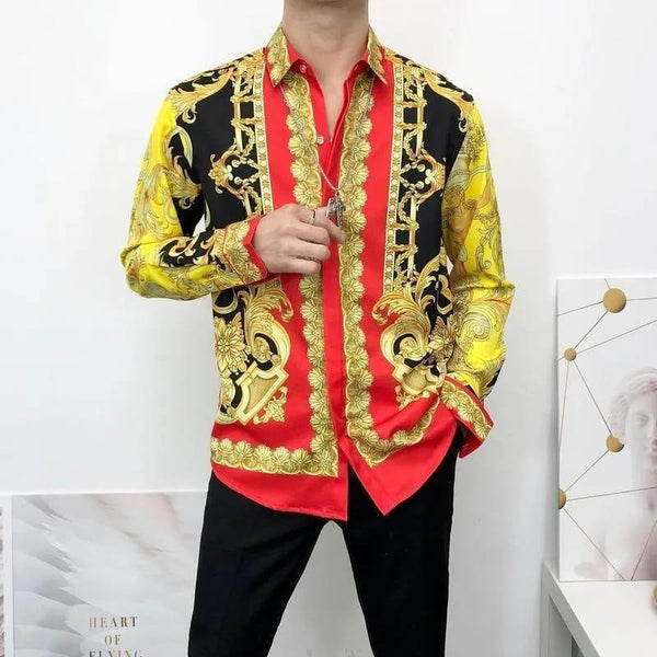 Luxury Branded Baroque Royal Yellow Shirt