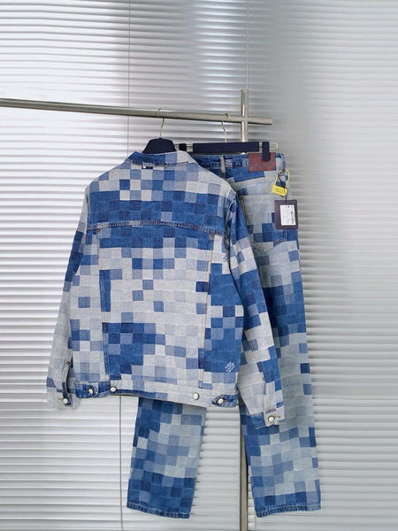 Premium Pixel Design  Denim Pant and Denim Jacket