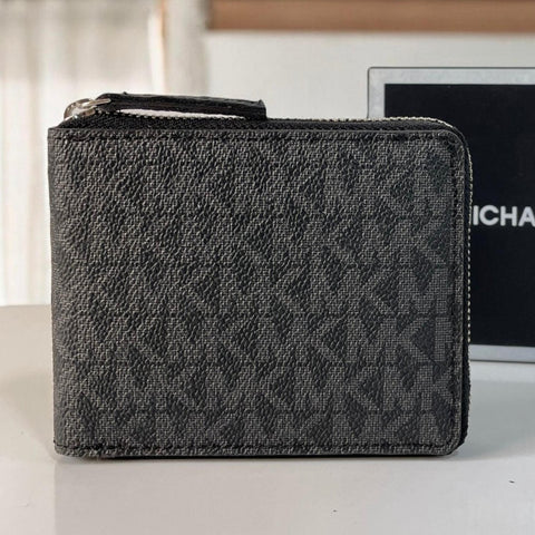 Imported Logo Zip Closure Wallet