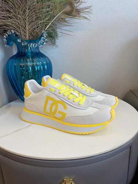 Luxury Cushion Mixed-Material Yellow Sneakers