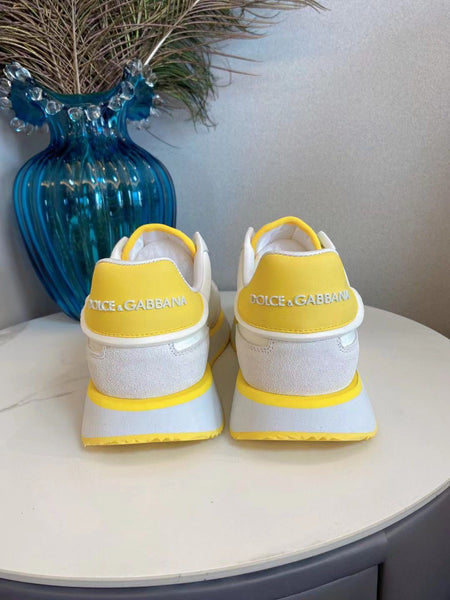 Luxury Cushion Mixed-Material Yellow Sneakers