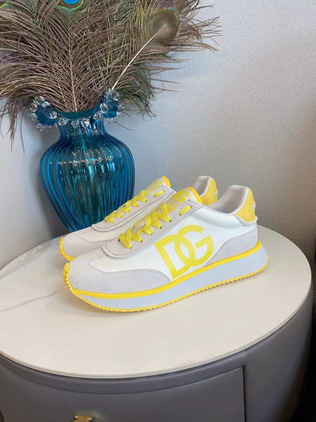 Luxury Cushion Mixed-Material Yellow Sneakers