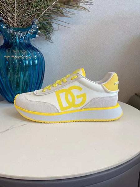 Luxury Cushion Mixed-Material Yellow Sneakers