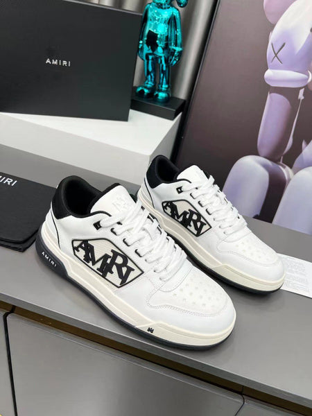 Imported Classic White Leather Sneakers With Logo