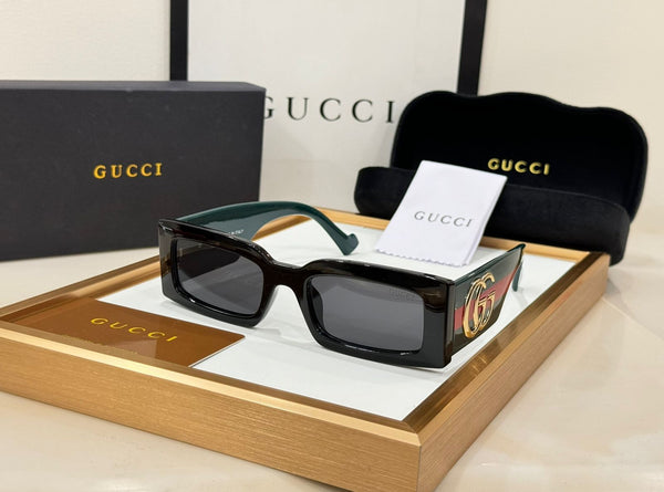 Logo-Plaque Rectangle-Frame Sunglasses