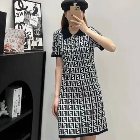 FF Motif Knee Length Dress