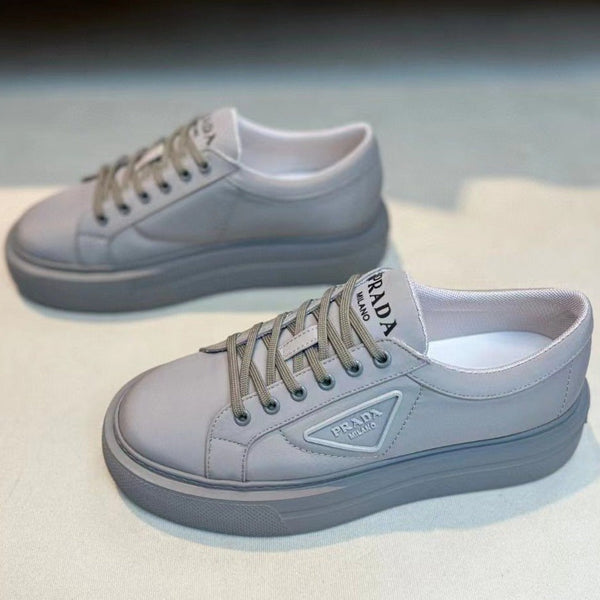 Premium initial Logo Platform Trainers In Grey