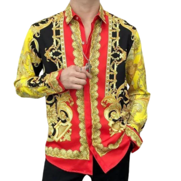 Luxury Branded Baroque Royal Yellow Shirt