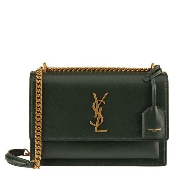 Golden Initial Sling Leather Bag