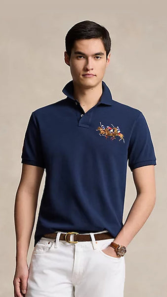 Custom Slim-Fit Triple Pony Polo Shirt