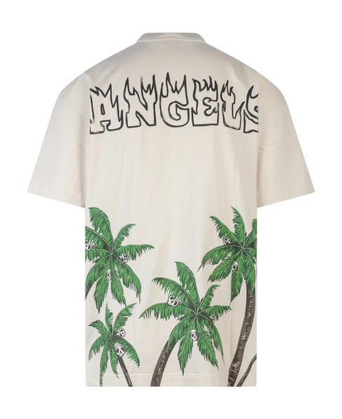 Palm Tree-Print Cotton T-Shirt