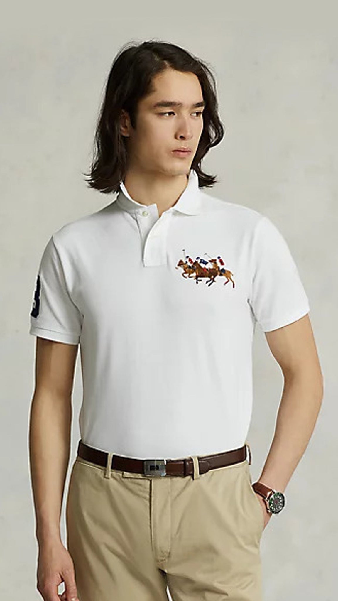 Custom Slim-Fit Triple Pony Polo Shirt