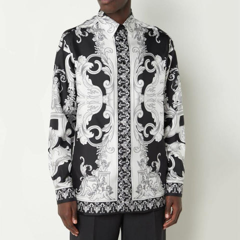 Branded  New Collection Silver Baroque Shirt