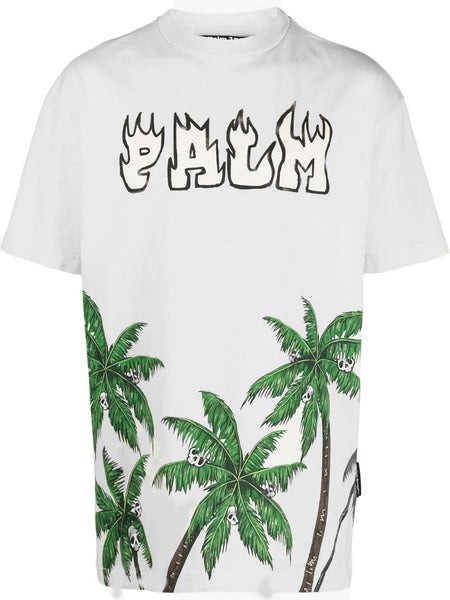 Palm Tree-Print Cotton T-Shirt