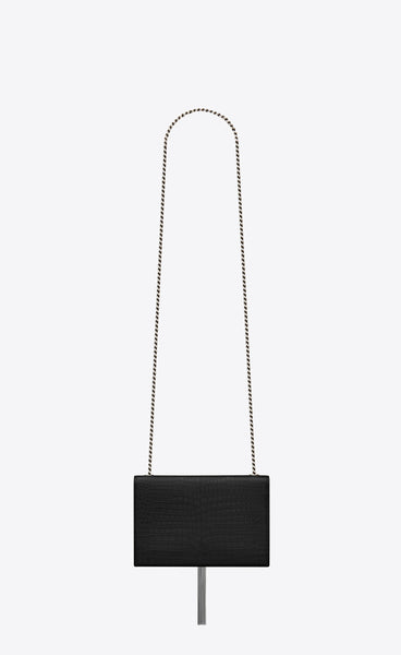 Small Kate Crocodile Embossed Leather Shoulder Bag