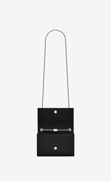 Small Kate Crocodile Embossed Leather Shoulder Bag