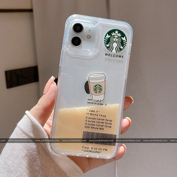 Luxury Liquid Coffee Back Case Cover for iPhone 11, 12, 13 & 14 Series