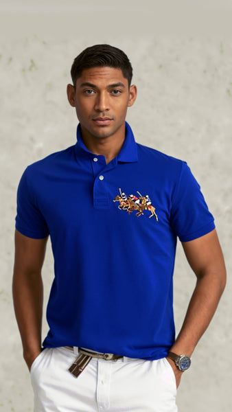 Custom Slim-Fit Triple Pony Polo Shirt