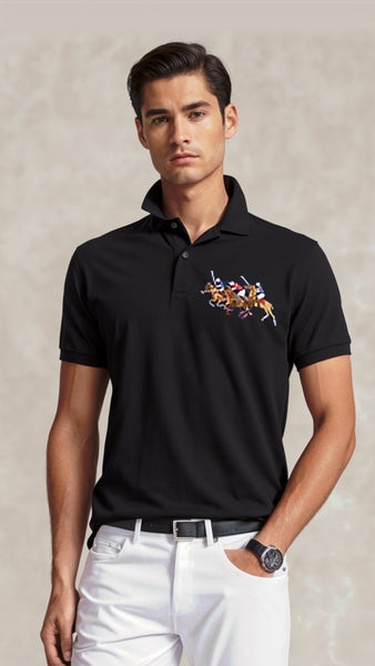 Custom Slim-Fit Triple Pony Polo Shirt