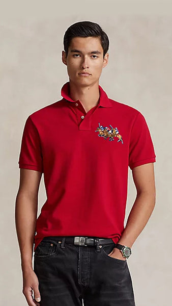 Custom Slim-Fit Triple Pony Polo Shirt