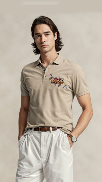 Custom Slim-Fit Triple Pony Polo Shirt