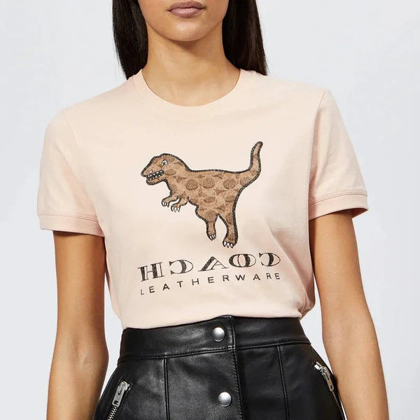 Dinosaur Print  Realex Fit  Printed Cotton T-shirt