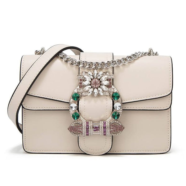 JEWEL EMBELLISHED BUCKLE BAG