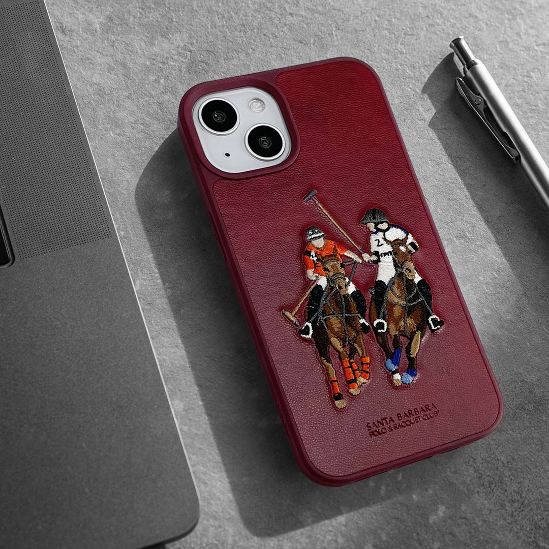 Santa Barbara Polo Jockey Back Case Cover for Apple iPhone - Red