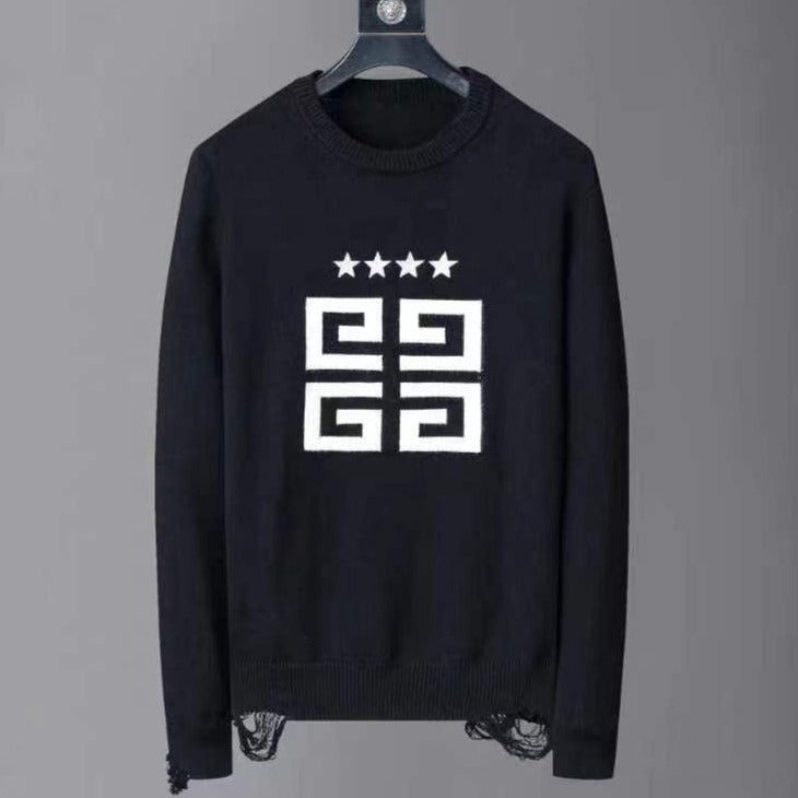 Men Logo Printed Rough Design Pullover