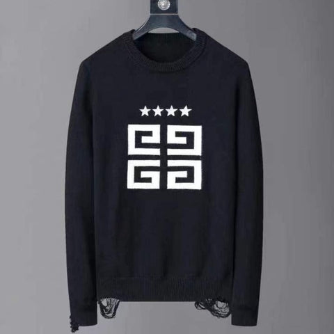 Men Logo Printed Rough Design Pullover